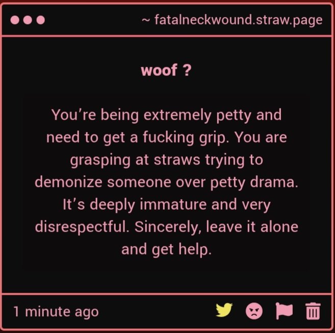maitrevamp's tweet photo. you pick weird hills to die on .

 didn't gaf about me getting my privacy invaded, harassed for 24 hours straight or being sent into a psychotic spiral. but war sympathising? oh thats just fine.

also, i'm in therapy and not the only one upset ! hope this helps. https://t.co/vxAeOzK5HL