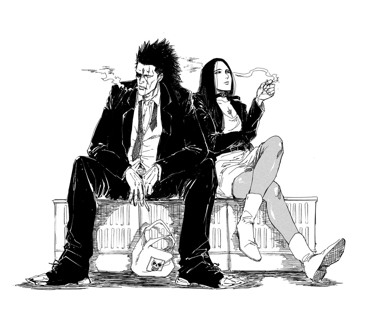 AMARYLLIS_EN's tweet photo. 在超市后门吸烟的二人
#bleach https://t.co/LZNKrQP7T7