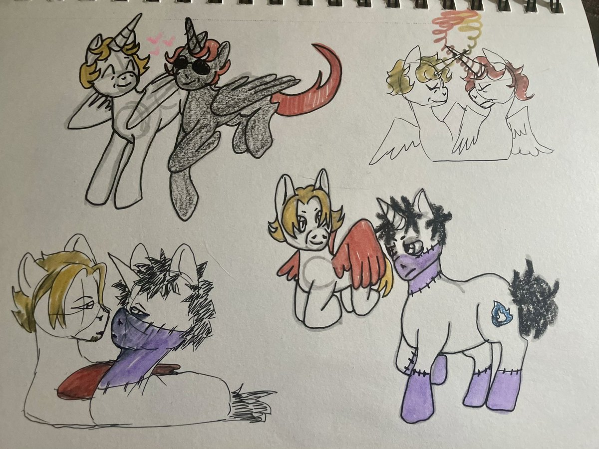 kitorkye's tweet photo. My pony aziracrow plus a few dabihawks thrown in there for fun 
#goodomens https://t.co/L9KIfYgZtR