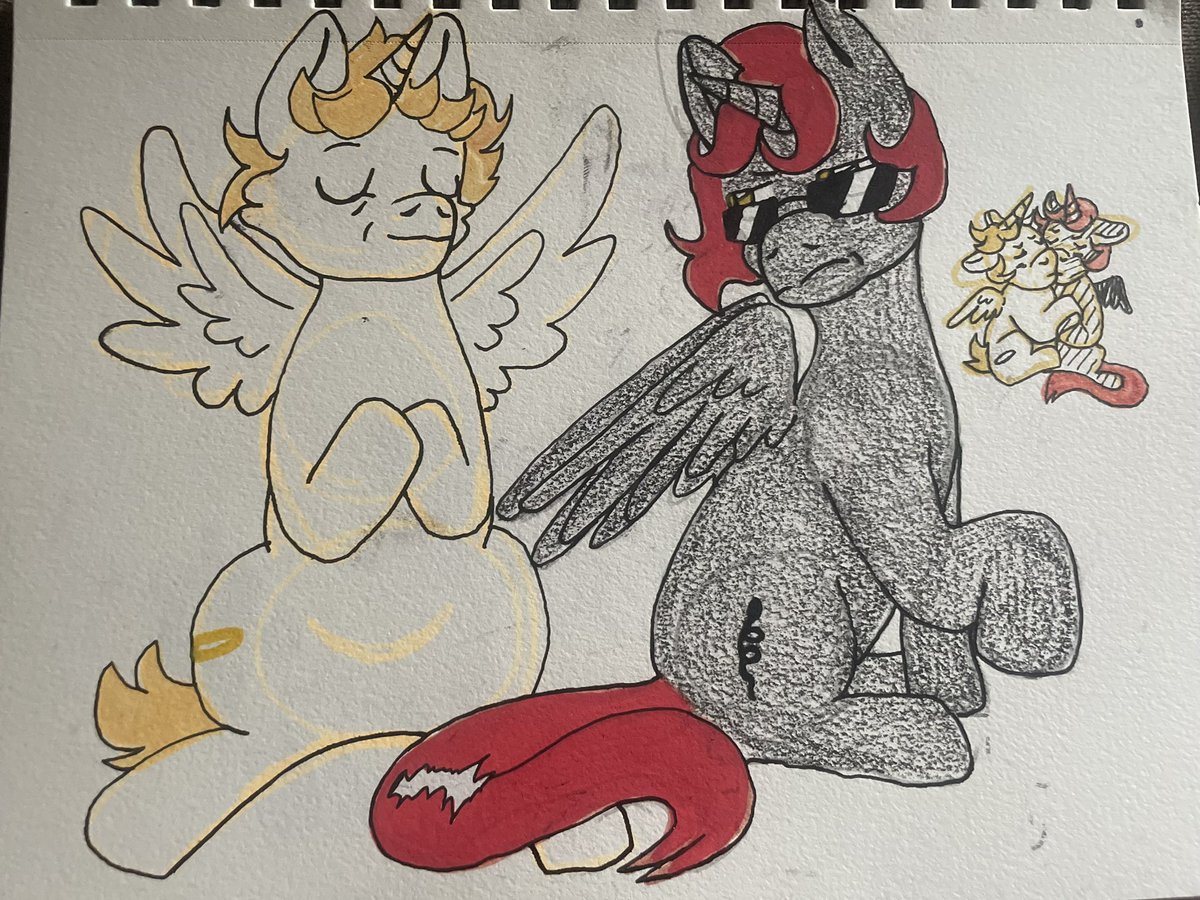 kitorkye's tweet photo. My pony aziracrow plus a few dabihawks thrown in there for fun 
#goodomens https://t.co/L9KIfYgZtR