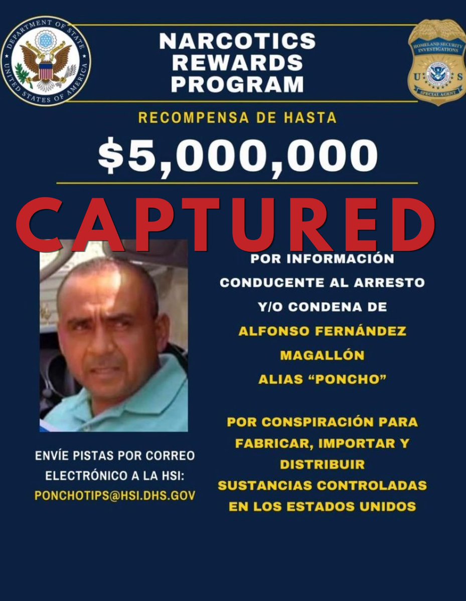 USAmbMex's tweet photo. Today’s arrest of Alfonso “N,” leader of the Los Reyes Cartel, sends another clear message: criminals have nowhere to hide.  I applaud @Defensamx1 and Mexico’s Security Cabinet (@GabSeguridadMX) for their continued efforts.  Under the leadership of @POTUS @realDonaldTrump and President @Claudiashein, our shared commitment to dismantling cartels and holding violent criminals accountable continues to deliver results.  #JuntosLogramosMás