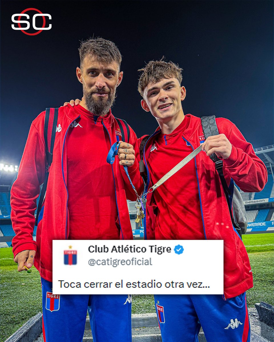SC_ESPN's tweet photo. "Toca cerrar el estadio otra vez..."

El picante posteo de Tigre tras ganarle a Racing con Laso y Santi López, dos ex Independiente, vestidos de ROJO.

📷 @catigreoficial https://t.co/VEdgQHsIoi