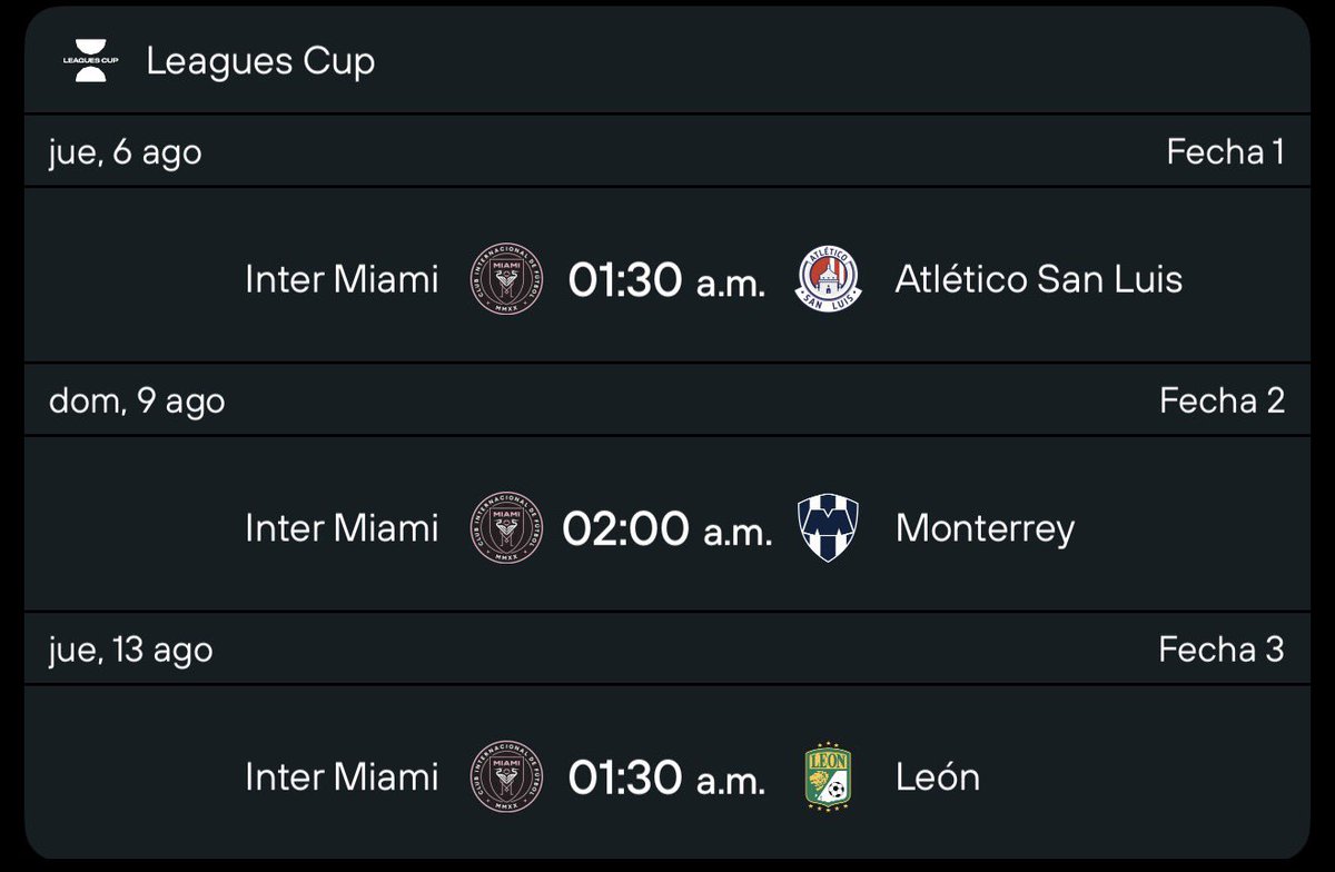 arielipillo's tweet photo. ¿Sabías que:

Por 3er año consecutivo, Lionel Messi y su Inter Miami juegan todos sus partidos de League Cup en su estadio 🏟️ sin visitar México , como otros equipos de la MLS , y como equipo de México que sí visita EE. UU. 🇺🇸?

La consentida de la Fifa obtiene todo a su antojo. https://t.co/fvJLWoLWPK
