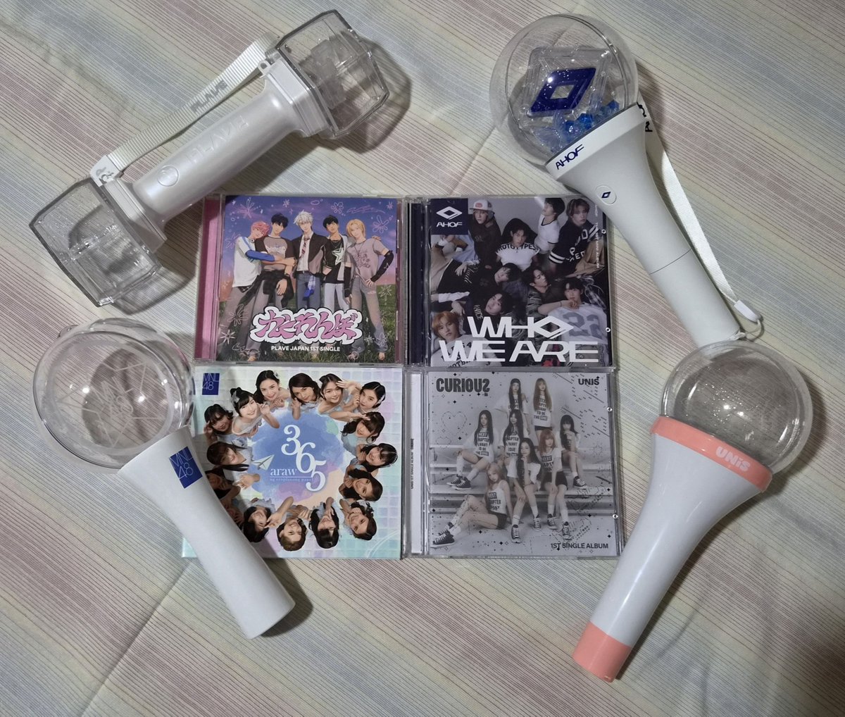 itshanbeom's tweet photo. My babies 🥰 💖 Every album and lightstick is a memory I'll always treasure. ✨️

#PLAVE
#AHOF
#MNL48
#UNIS https://t.co/DoiT5uH1vB