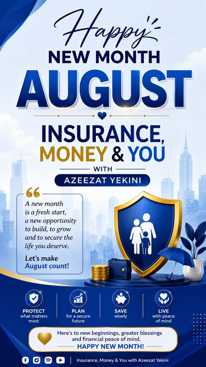 InsuranceMoneyU's tweet photo. Happy New Month 

#newmonth 
#August2026 
#insurance https://t.co/0Rnux3nPhM