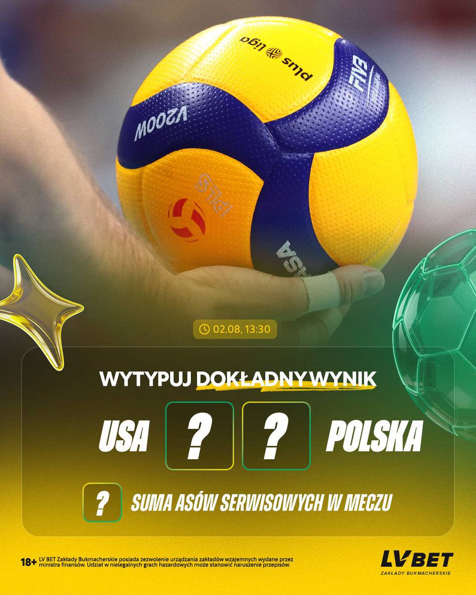 LVBETpl's tweet photo. Typujemy finał siatkarskiej Ligi Narodów!
🎁 Nagroda - 50 PLN

Zasady:
🔍 Obserwuj @LVBETpl
👍 Polub post
🔄 Zrób RT
✍️ Wytypuj wynik i sumę asów
⚠ Dodaj #GRAMzLVBET
⏰ Czas do 13:30
Wygrywają 3️⃣ najszybsze odpowiedzi.

Regulamin ➡ https://t.co/VZgkV69RXe

Powodzenia! 😎 https://t.co/Iyq2yNz7qR