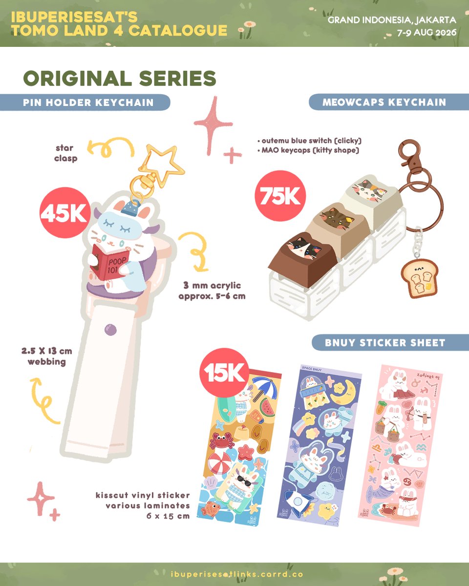 ibuperisesat's tweet photo. [❤️+🔁 are really appreciated!]

✨ibuperisesat’s Tomo Land Vol 4 Catalogue✨

🏢 Exhibition Hall Grand Indonesia, JKT
📆 7-9 Aug 2026
📌 Booth A59

Fandom: LADS, ZZZ, HSR, Genshin Impact, orifginal

Happy shopping!

#tomoland #artmarket #artmarketjakarta  #artistalley https://t.co/ICay8BUNyG
