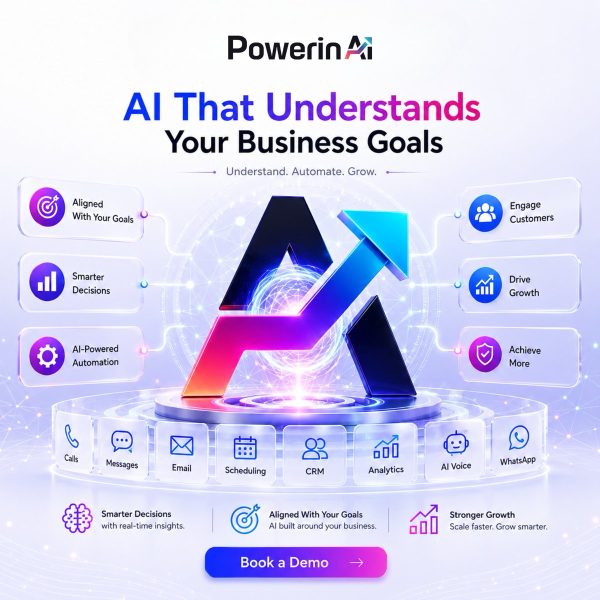 PowerinAI's tweet photo. AI should do more than automate - it should understand your business.

PowerinAI helps you streamline operations, engage customers, and make smarter decisions with AI built around your goals.

Smarter decisions
AI-powered automation
Sustainable business growth https://t.co/P8DGYHoX90