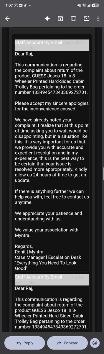 ChotraniRaj's tweet photo. Everyday myntra gives a new deadline @myntra @MyntraSupport @jaagograhakjago @brand_bajega !! Give this maximum reach so that companies cheating on customers face harsh penalty! #myntrafraud https://t.co/CdSE49OKF4