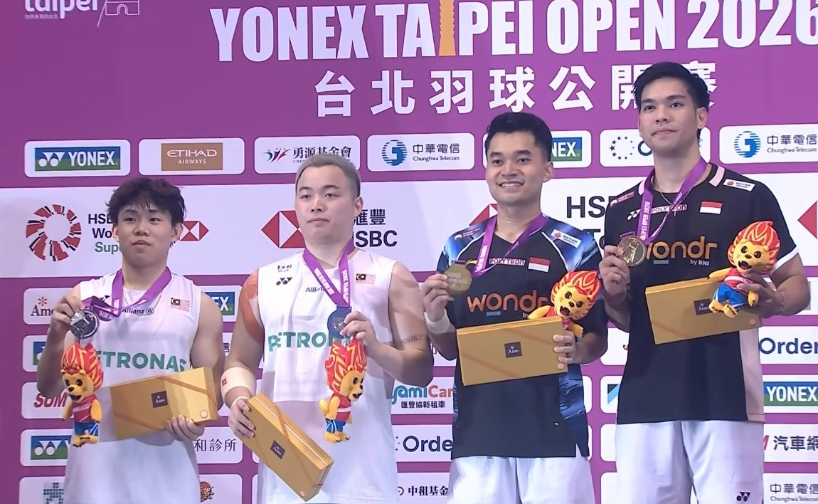 BadmintonTalk's tweet photo. #TaipeiOpen2026 - Men's Doubles

🥇Leo Rolly Carnando/Daniel Marthin (INA)
🥈Aaron Chia/Aaron Tai (MAS)

Congratulations to both pairs! https://t.co/7ZYxVSZ4U9