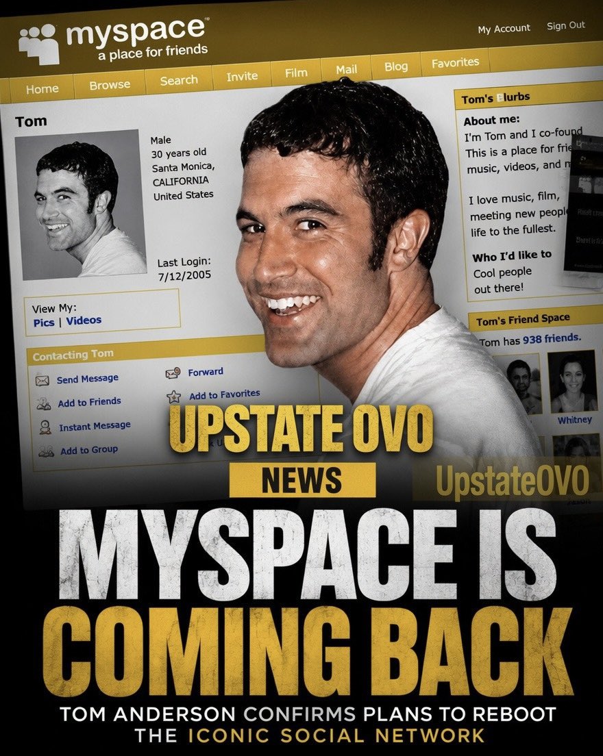 FOMO_OFFICIAL_'s tweet photo. MySpace is coming back 💻📲 
And this time the people who actually own it are saying it out loud.
Here’s the full story — no nostalgia filter, just the facts.
How it started
August 1, 2003. Tom Anderson and Chris DeWolfe launch MySpace out of a Los Angeles internet marketing company. It was built as a more open, customizable alternative to Friendster. Users could code their own layouts, upload music, rank their Top 8 friends, and make their page look however they wanted.
By 2006 it was the most visited website in the United States — bigger than Google and Yahoo in some traffic rankings. At its peak it had well over 100 million users and was adding hundreds of thousands of new accounts every single day. It was the internet’s living room, music discovery engine, and teenage identity factory all at once.
How it got taken down
In July 2005, News Corporation (Rupert Murdoch) bought the company for $580 million. That deal changed everything.
MySpace stopped being treated like a product and started being treated like a media property that needed to hit aggressive revenue targets. A massive $900 million advertising deal with Google flooded the site with intrusive ads. The platform became bloated, slow, and full of spam. Technical debt piled up. Management churned.
Meanwhile Facebook offered something cleaner, faster, and more consistent. By 2008–2009 the migration was already happening. In 2011 News Corp sold MySpace for just $35 million — a 94% collapse in value in six years.
Why the current owners want it back
Chris and Tim Vanderhook (through Viant Technology) have owned MySpace since 2011. In the new 2026 documentary Myspace, they finally said the quiet part out loud:
“We still own Myspace. We are stewards of the Myspace brand at this point, and we are going to relaunch Myspace. We’re just waiting for the right time to do it. And if that one doesn’t work, we’ll do it again.”
Their bet is simple: people are exhausted by algorithm-driven feeds that are designed to keep you scrolling, not connecting. Original co-founder Chris DeWolfe has said the same thing — that the addictive, programmed nature of modern social media is the opening.
Why people should actually go back
Because the current platforms optimized for engagement metrics, not human ones.
MySpace at its best gave you ownership. You controlled how your page looked. You chose what music played when someone visited. Your Top 8 was a public declaration of who mattered to you. It felt personal in a way most modern platforms never have.
If they can bring back even a modern version of that control — without the spam and the bloat — it hits a real nerve in 2026.
So real talk:
Would you actually leave Facebook, Instagram, or even X if MySpace came back with the soul intact?
Would you rebuild a profile from scratch?
Would you rank a new Top 8?
Drop your honest answer.
I’m reading every reply. 🦉