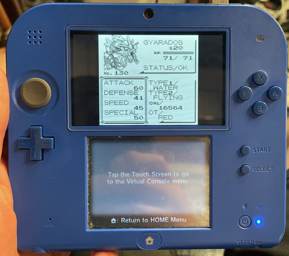 METALJIMMY123's tweet photo. POKÉMON BLUE
MODDED 2DS
GYARADOS
HARD WORK
PAYS OFF!
#pokemonblue #2ds #gyarados #hardwork #paysoff https://t.co/5NM1G86Zuk