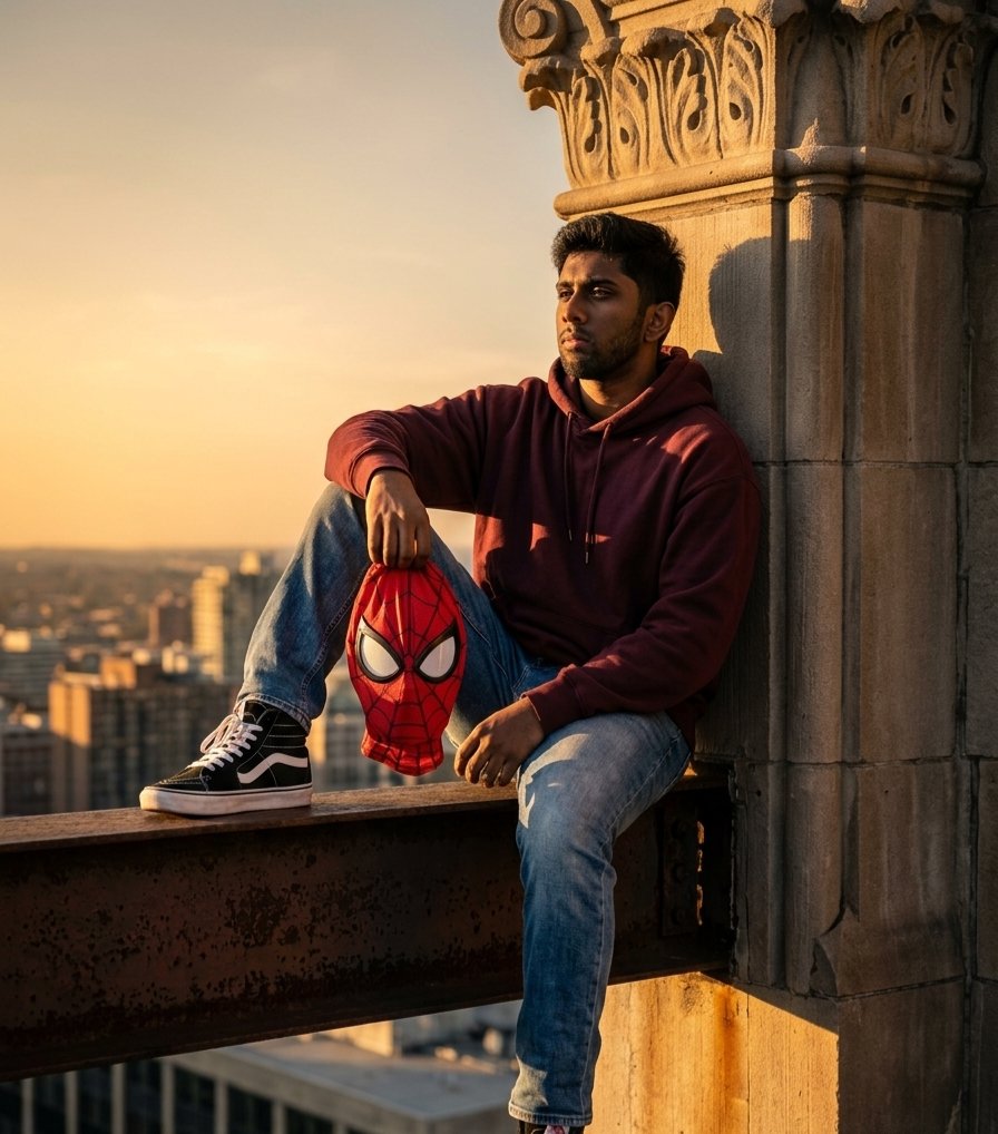 Rafi4hm3d's tweet photo. The view is very beautiful when you've earned the climb 

#spiderman https://t.co/my9ksNJXAm
