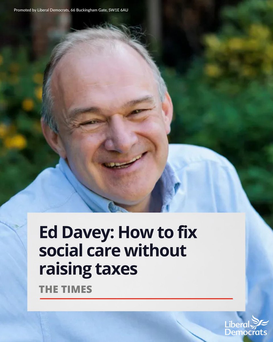 LibDems's tweet photo. Ed Davey has cared for his mother, his grandmother, and now his son. 

As cross-party talks on social care begin, he argues it can be fixed by finally putting the millions of unpaid family carers at the heart of any deal. https://t.co/r14Cxogpke