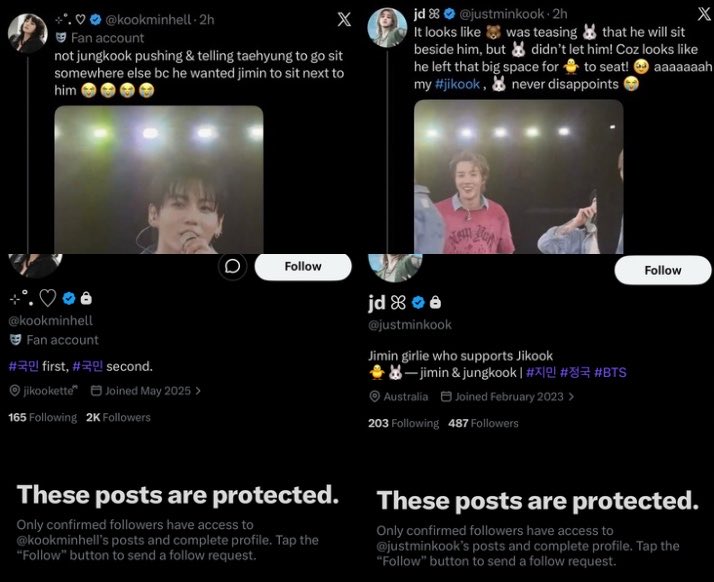 amberthvs's tweet photo. jikook is a rottеn ship that doesn’t exist without hybe content and Taеhyung

it wasn’t him who was all over your faves the whole concert. it’s not his fault jikook didn’t feed you. he’s not a threat to a relationship that doesn’t exist.
stop involving him in your embarrassing bs https://t.co/ESi8Hv3kyI