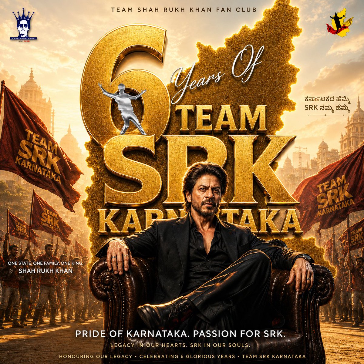 ArifMohammadSRK's tweet photo. 6 Glorious Years of Team SRK Karnataka!

What started as a shared admiration for #ShahRukhKhan has grown into a family bound by passion, unity &amp; purpose.

Here’s to creating many more unforgettable memories together.

One Team. One Family. One Emotion.

#6YearsOfTeamSRKKarnataka https://t.co/4hdx3VfIrF