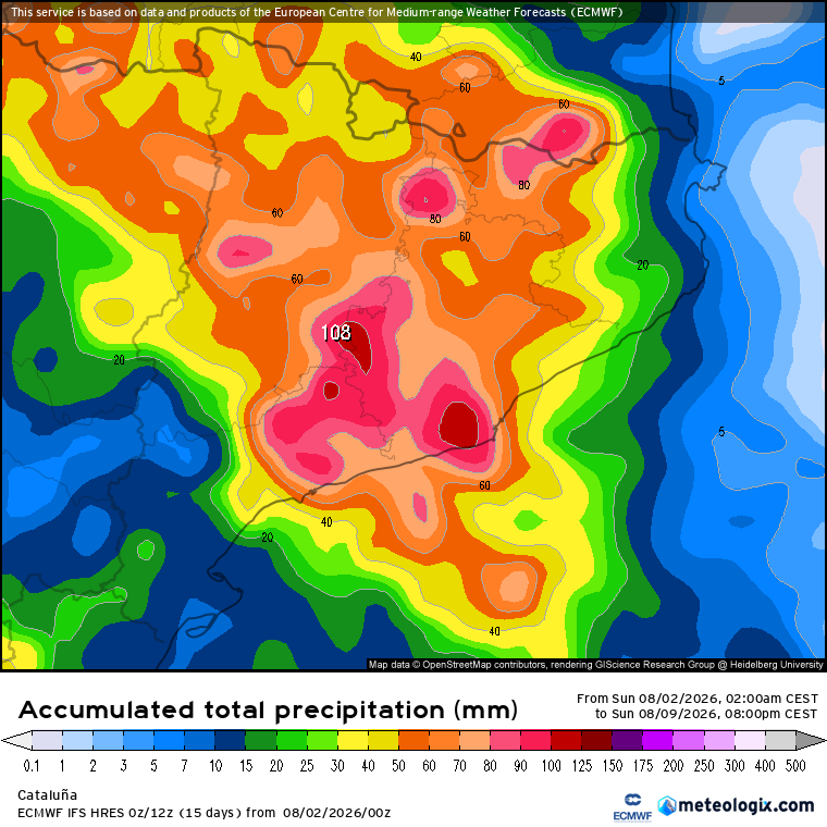 MeteoElpito's tweet photo. Els models deien que agost seria plujós!!

Ja és agost!!

Que diu el model ECMWF per a aquesta setmana vinent? 

Pas de fronts actius amb ruixats-tempestes i pluja abundant a Catalunya.

El mapa mostra la pluja total en tota la setmana vinent.

Veurem si es compleix!! https://t.co/6JCMQKw3hQ