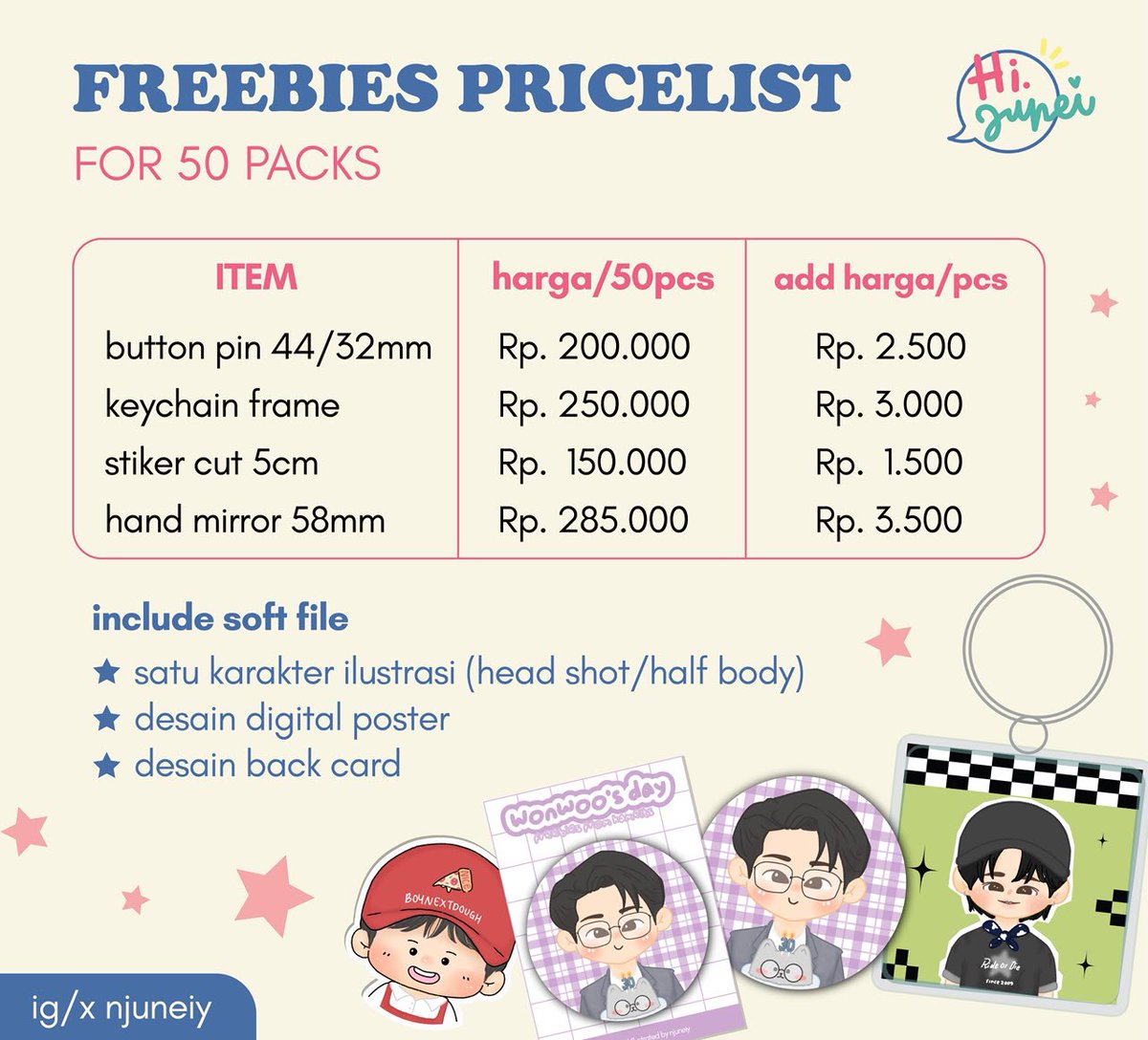 njunextdoor's tweet photo. 🌷 open comission august 🌷

Halow aku open komis untuk bulan ini, bisa ilustrasi only atau ada juga freebies pack sekalian cetak, tinggal terima jadi guyss.
Free desain poster dan packing juga!! 

Contoh komis bisa cek di reply 🫰🏻 https://t.co/OQwECancFU