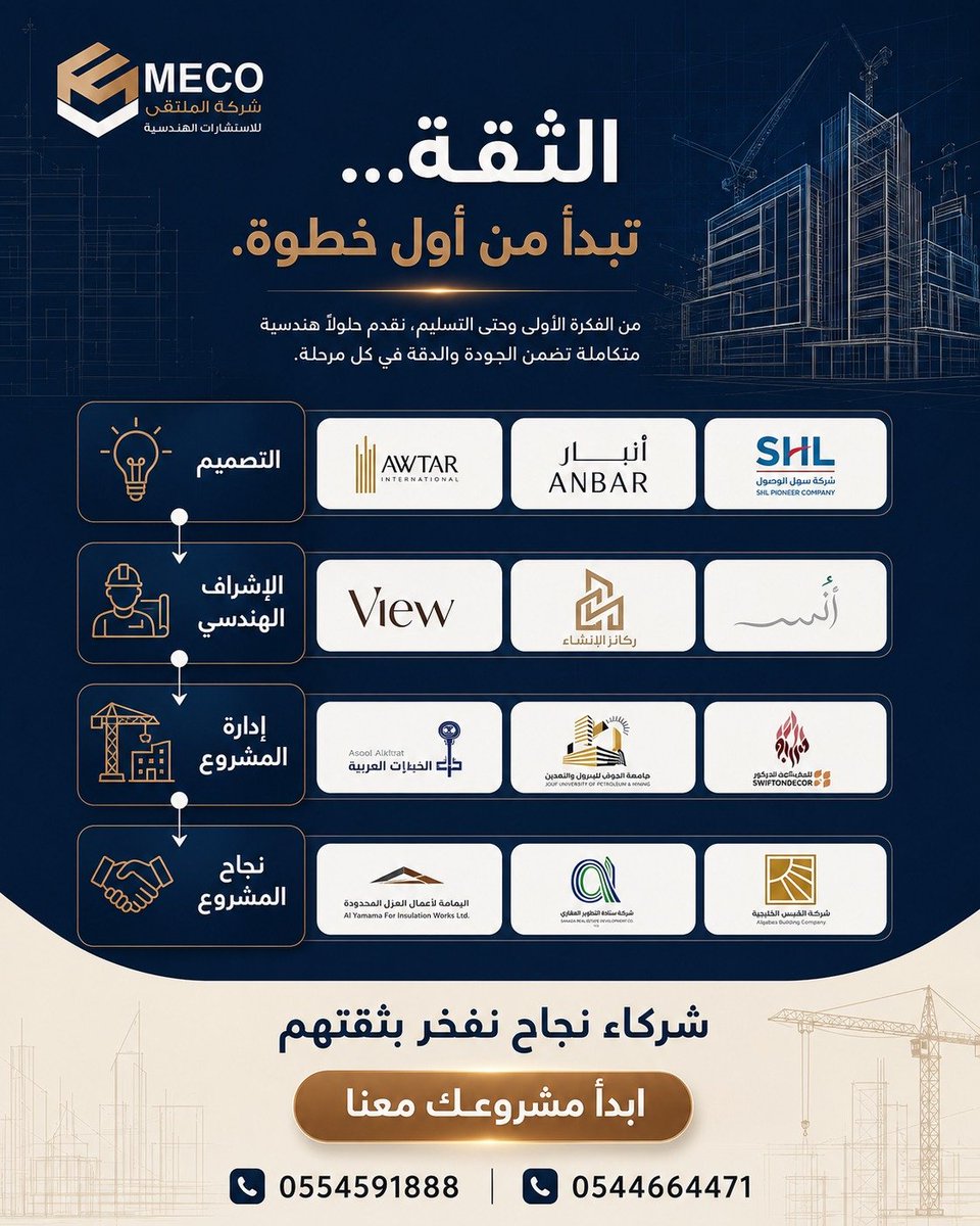 mecoksa1's tweet photo. لسنا مجرد استشاريين... بل شركاء في نجاح كل مشروع.
انضم إلى قائمة شركاء نجاح MECO، ودعنا ننفذ مشروعك باحترافية.

📲 احجز استشارتك الآن:

0544664471 | 0554591888

#MECO 
#saudiarabia🇸🇦 
#engineering 
#استشارات_هندسية https://t.co/YZrogMlkls