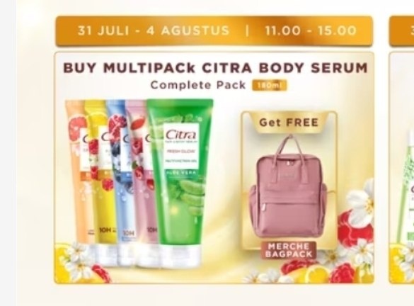 kimmyexp's tweet photo. Buy citra complete pack dapet gratis Merche backpack ⏱️11:00

🗓️31 Juli - 4 Agustus
📍produk ini 👇🏻
https://t.co/f3gpuuOauY

📍freegift WAJIB nyantol di keranjang &amp;  checkout biasanya

kemaren lumayan banyak yg dpt nii https://t.co/g8vD5e99Hz