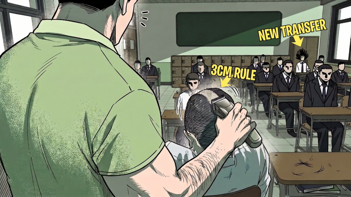 manhwafilms's tweet photo. He Broke the 3cm Hair Rule at the Most Dangerous Middle School! | Manhwa... https://t.co/tVGZ2swDiU via @YouTube #Manhwa #ManhwaRecap #Webtoon #Manhua #Manga #Anime #Recap #SoloLeveling #Murim #Fantasy #Isekai #Action #OverpoweredMC #Magic #Hunter https://t.co/Ow7vFyemsO