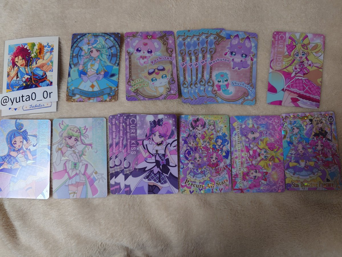 yuta0_0r's tweet photo. プリキュア　ウエハース　交換　譲渡　代理

譲　画像1〜3
求　画像4赤丸>青丸　1枚/100円+送料

交換優先、郵送交換希望です。
譲渡の場合はペイペイか三井住友銀行口座振込、都内手渡し交換です。
お気軽にお声がけください。 https://t.co/BwB3Vvz4DE