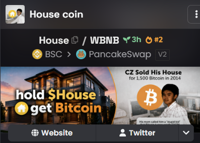 HouseonBSC's tweet photo. First #1 on Dex, next #1 on BSC https://t.co/RIZIFidOnB