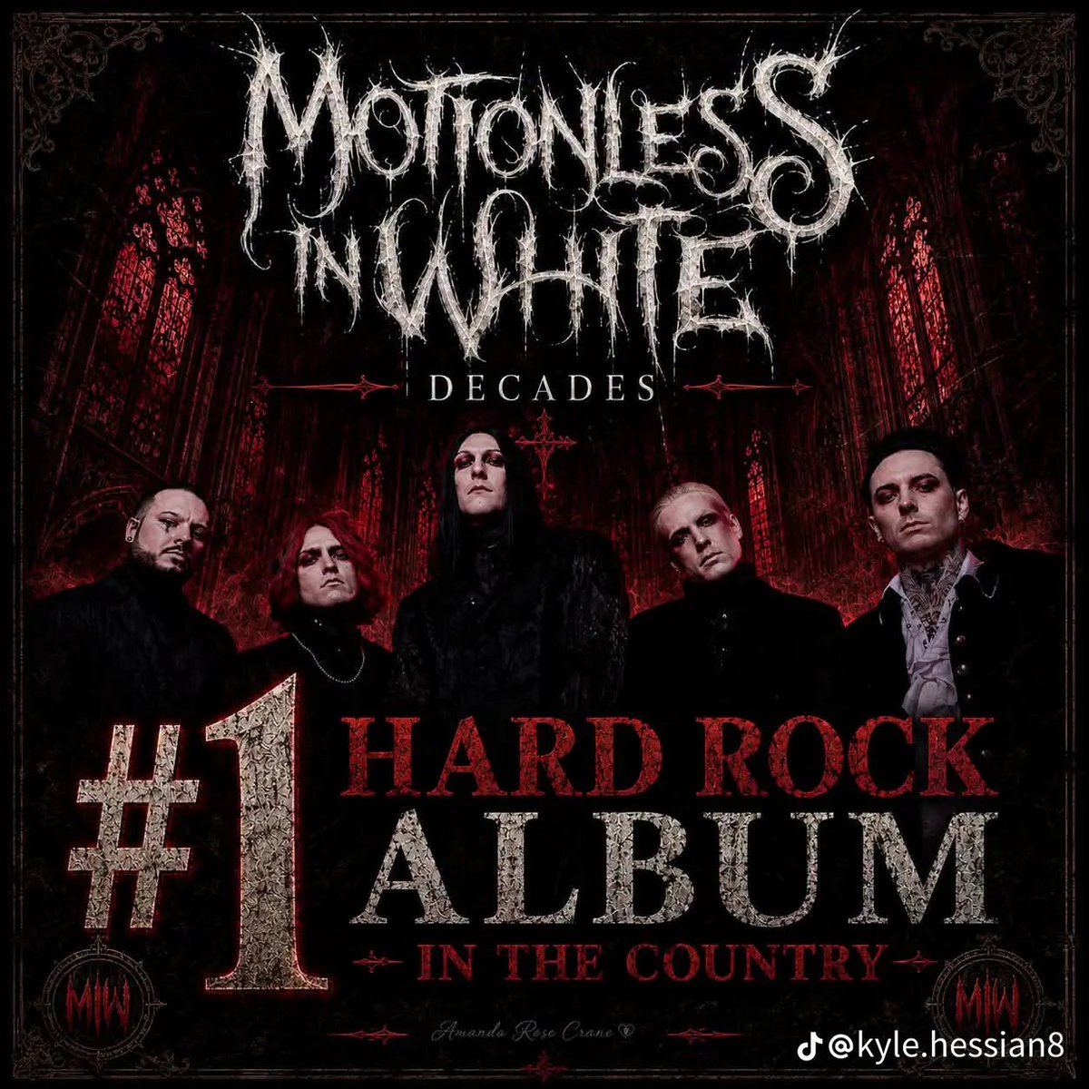 LoganM86200's tweet photo. I don't know if this is true but Congratulations to motionless in white for the number 1 albem on the hard rock charts! https://t.co/6323bIzUGc