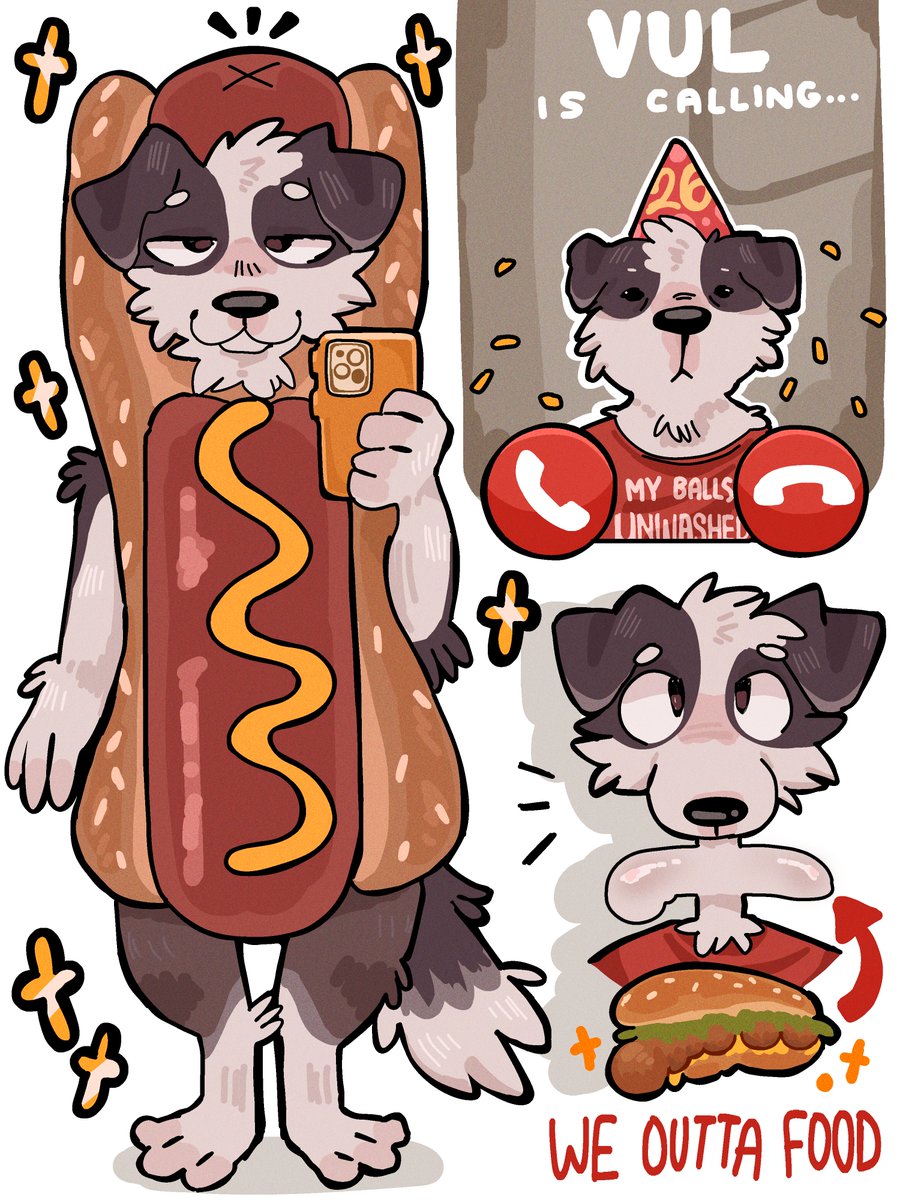 VulTheQueer's tweet photo. eating hotdogs for the shape not the taste 🌭🌭

birthday gift art by @MintCashew https://t.co/JZfOR3s0yK