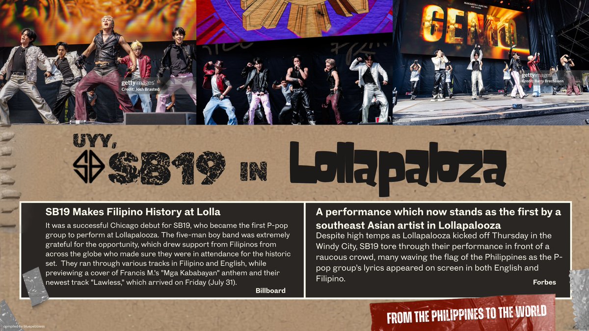 bluepebbless's tweet photo. From the Philippines to the world. 🇵🇭

SB19 just owned the Lollapalooza stage with a performance that hit different.

Talent, heart, pure pride — and the creatives behind every detail that made it unforgettable.

GÁLING BAYAN
GALING NG BAYAN
A’TIN YAN https://t.co/mXpv3k1pZA