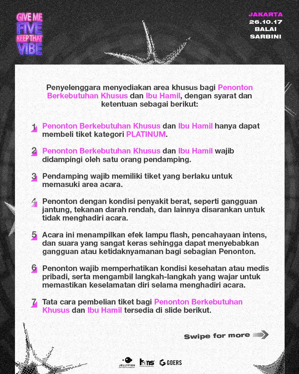 hansentid's tweet photo. [SPECIAL NEEDS SERVICE]
VERIVERY CONCERT “GIVE ME FIVE, KEEP THAT VIBE” in Jakarta

If you require our Special Needs Service please complete the requirements below before attending the event.

Thank you

#베리베리 #VERIVERY #VRVR
#VERIVERY_CONCERT
#GiveMeFiveKeepThatVibe
#GM5KTV https://t.co/nXAbIVendS