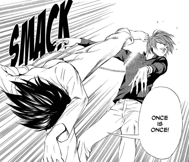 raitodaily's tweet photo. Aug. 2nd, 2004: Light and L have their first physical fight. https://t.co/Psgd3IRYW7