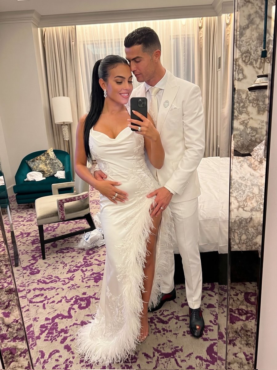 im_vakil's tweet photo. The Wedding of Cristiano Ronaldo &amp; Georgina Rodriguez 🤍💍✨ A love story the world will never forget. Forever starts now. ❤️👑 https://t.co/RVFzOvhcg6