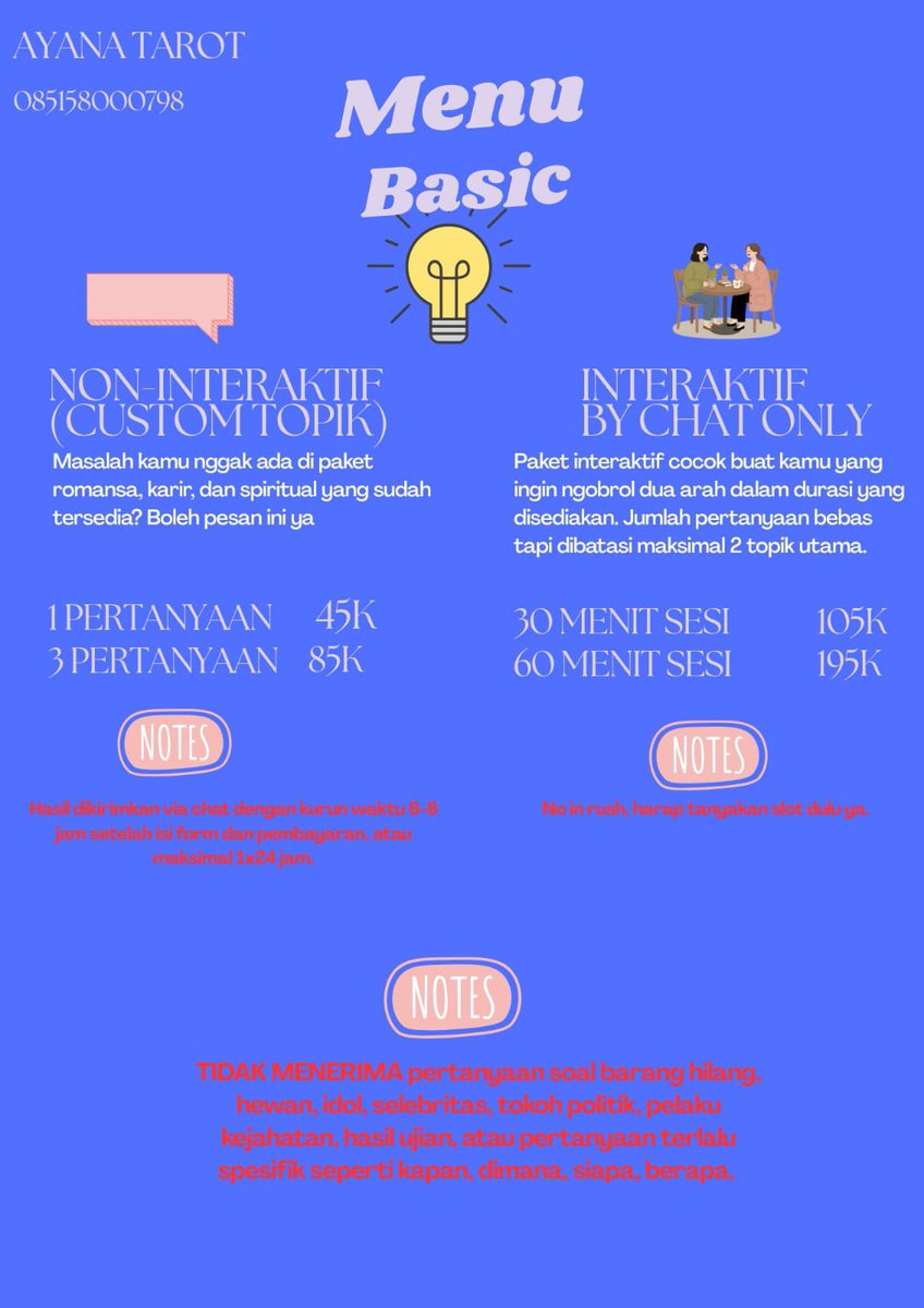 amarryIIis's tweet photo. Bulan baru, semangat baru, waktunya menemukan versi baru dirimu juga! 🥰 

Yuk kupas segala kegundahanmu di jasa baca tarot Ayana (https://t.co/ePfSTaKBhc) 
Tersedia berbagai paket reading 🩵💙
#zonauang https://t.co/ezGzouPrLO