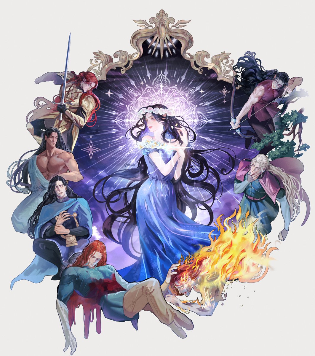 aeiou1A28's tweet photo. 루시엔과 페아노리안
Lúthien and Fëanoreans
"루시엔이 난쟁이들의 목걸이를 하고 있던 동안에는 어떤 요정도 감히 그녀를 공격할 엄두를 내지 못했다."

#silmarillion #Luthien #feanorians #maedhros #maglor #celegorm #caranthir #curufin #amrod #amras https://t.co/SHy6vno3i3