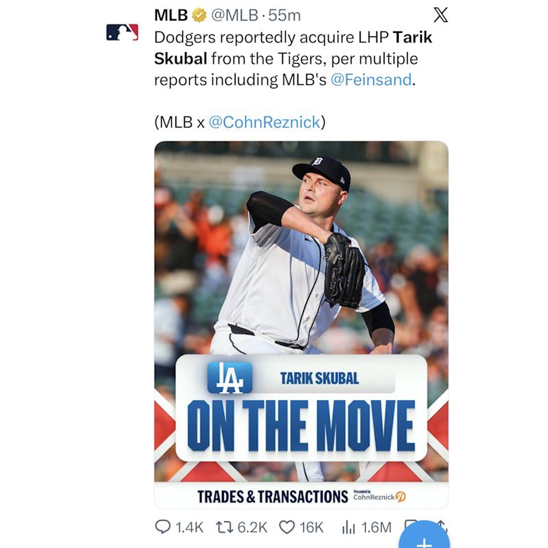 realChrisRice's tweet photo. Tarik Skubal on the move. https://t.co/XuYkVW1PoN