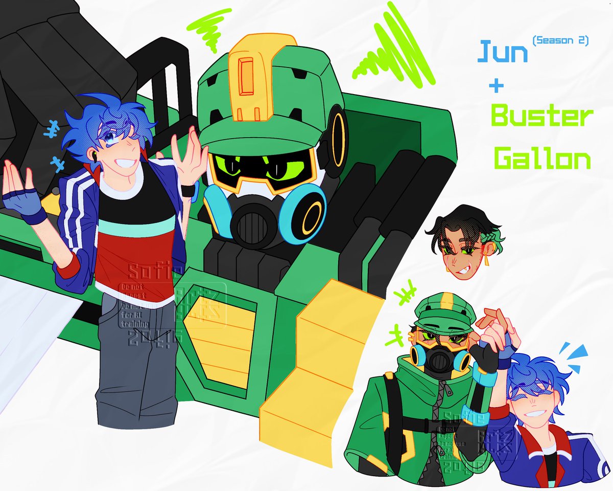 ArtzSofie's tweet photo. [ Metal Cardbot ]
Jun and Buster Gallon!! 

The Black Hook Crew are honestly a lot of fun to draw ^^
#MetalCardbot #MCB #메탈카드봇 https://t.co/1BjtcJjh0j