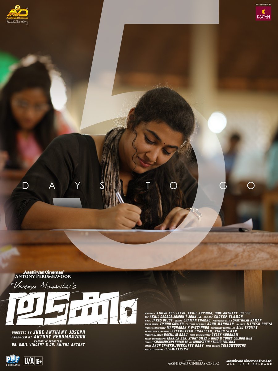 AnfieldBoy2255's tweet photo. 5 Days to Go 🤗🤗🤗

#Thudakkam In theatres worldwide on August 7.

#JudeAnthanyJoseph #Vismayamohanlal #Mohanlal @vismayamohanlal #AashishJoeAntony @antonypbvr @aashirvadcine
@apifilms https://t.co/ydWkzzcVJ8