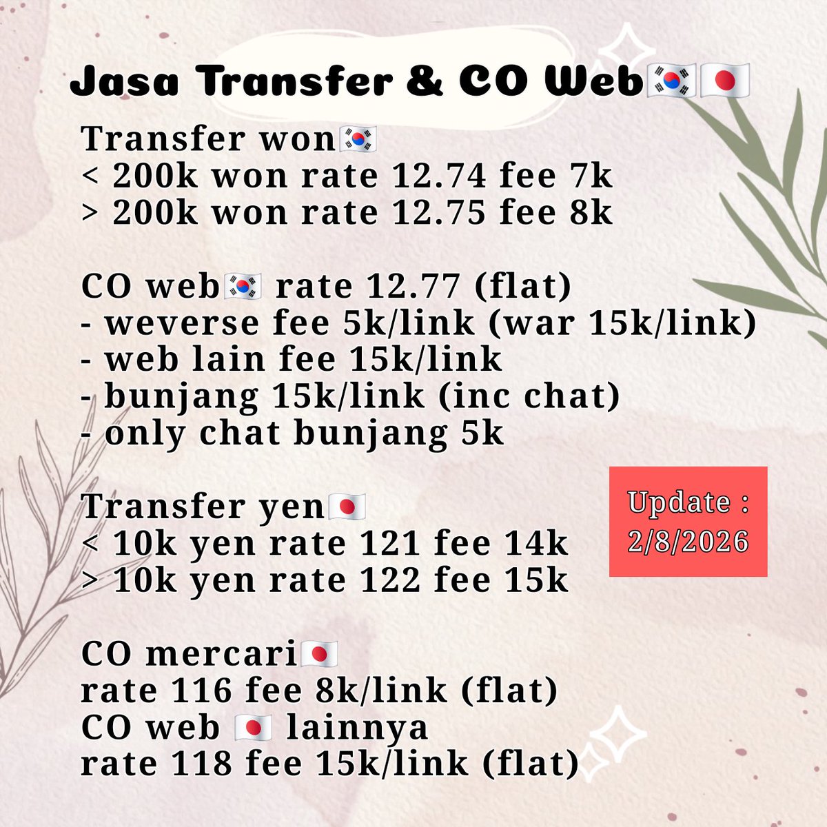 Dreamylune06's tweet photo. Open jasa tf won dan yen
Open co web mercari dan all web kr

💳Bisa scan payment kakaopay payco tosspay neverpay rate 12.75 fee 13k (flat)

Fast -> https://t.co/H310t7sexb

t, need transfer mau cari checkout sharing warehouse korea jepang jp wh
@mona_warehouse https://t.co/WpyRWIyPKC