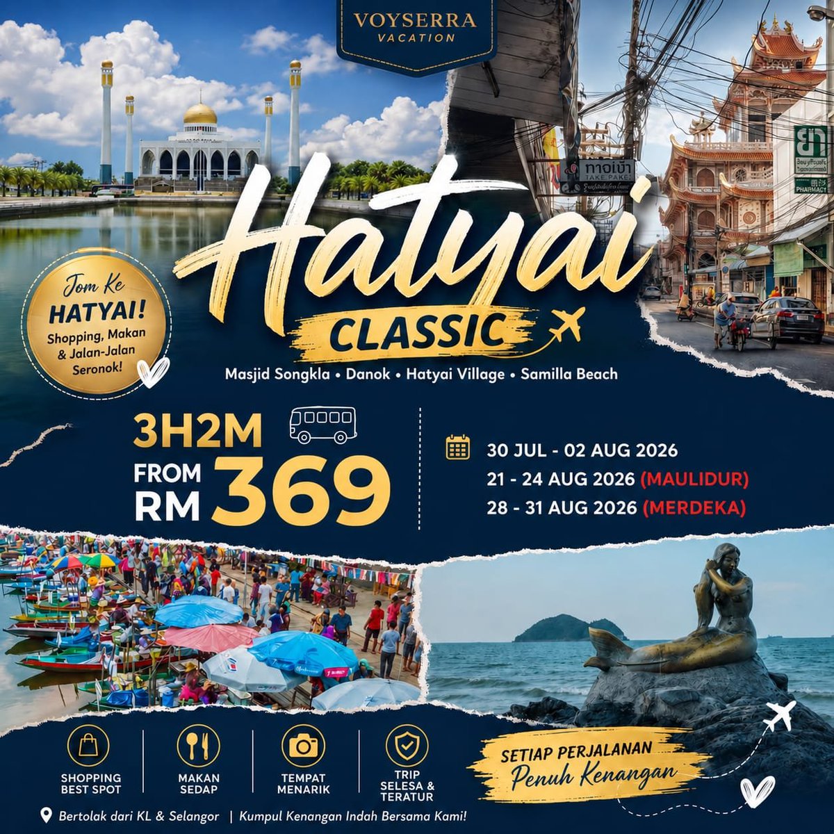 bellabigworld's tweet photo. Orang lain food hunting dekat-dekat je, tapi kita punya plan sampai ke Hatyai cari makanan 😂. 

✅ Bas dan hotel dah termasuk dalam pakej
✅ RM 369, deposit RM 100

JOM!
https://t.co/fSINZ3LfiQ https://t.co/THEOxSdyBl