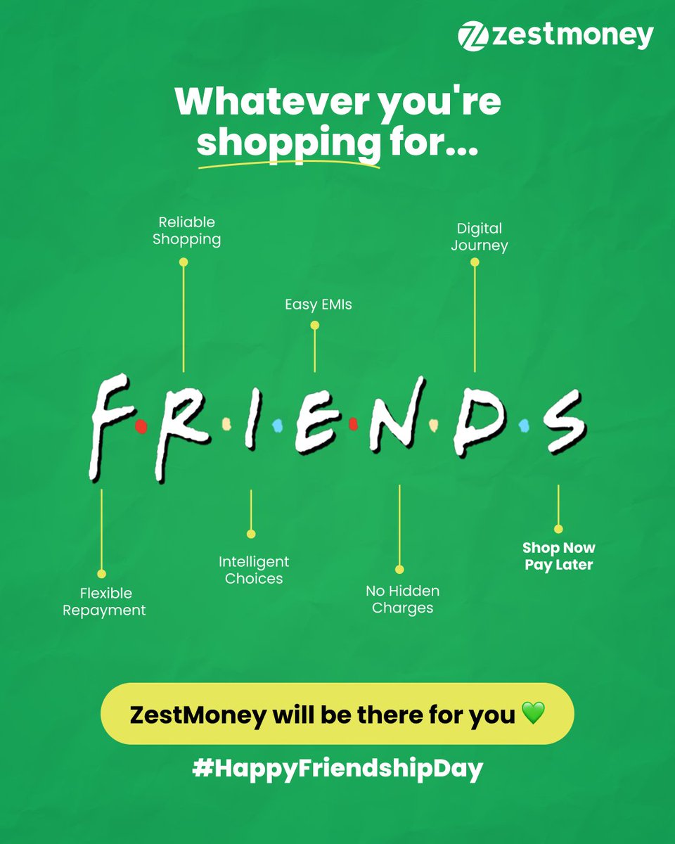 ZestMoney's tweet photo. Every group has that one friend who makes life a little easier. You know who we're talking about.😉

#HappyFriendshipDay https://t.co/zo5lDYLs9H