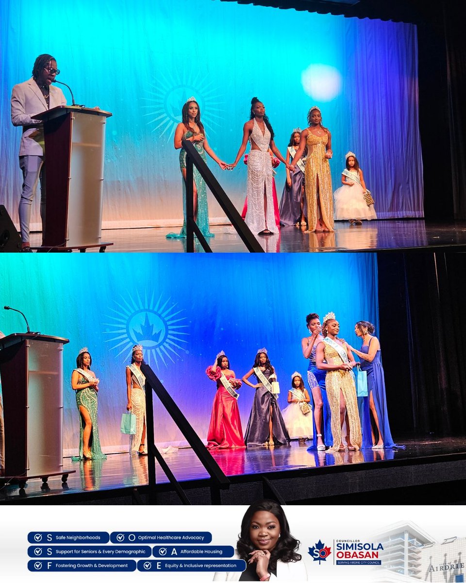 councillorsimi's tweet photo. Something beautiful happened in Airdrie today, the AfroCaribbean Canada Pageant at Bert Church Live Theatre. 🤍

Every single delegate is a winner in my book. Congratulations to each of you for stepping onto that stage with courage and grace.

Airdrie was proud to host you all. https://t.co/N77NQuzgyt