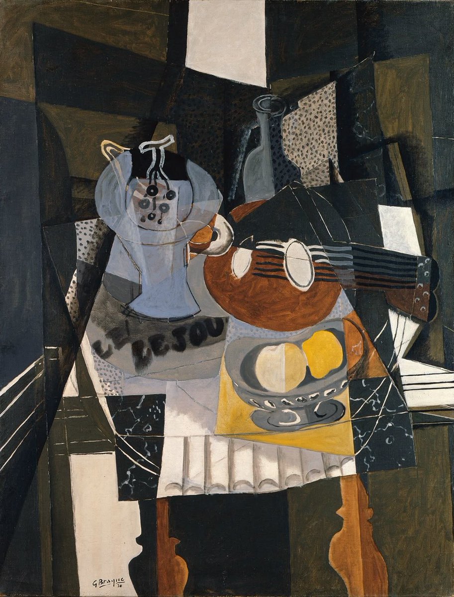 Dominiquepucini's tweet photo. Nature morte au compotier, bouteille et mandoline (1930)
Georges #Braque .
« Cette peinture est un exemple majeur du #cubisme, caractérisé par la fragmentation des formes et une palette de couleurs sobres » https://t.co/1SLNOXIYC5