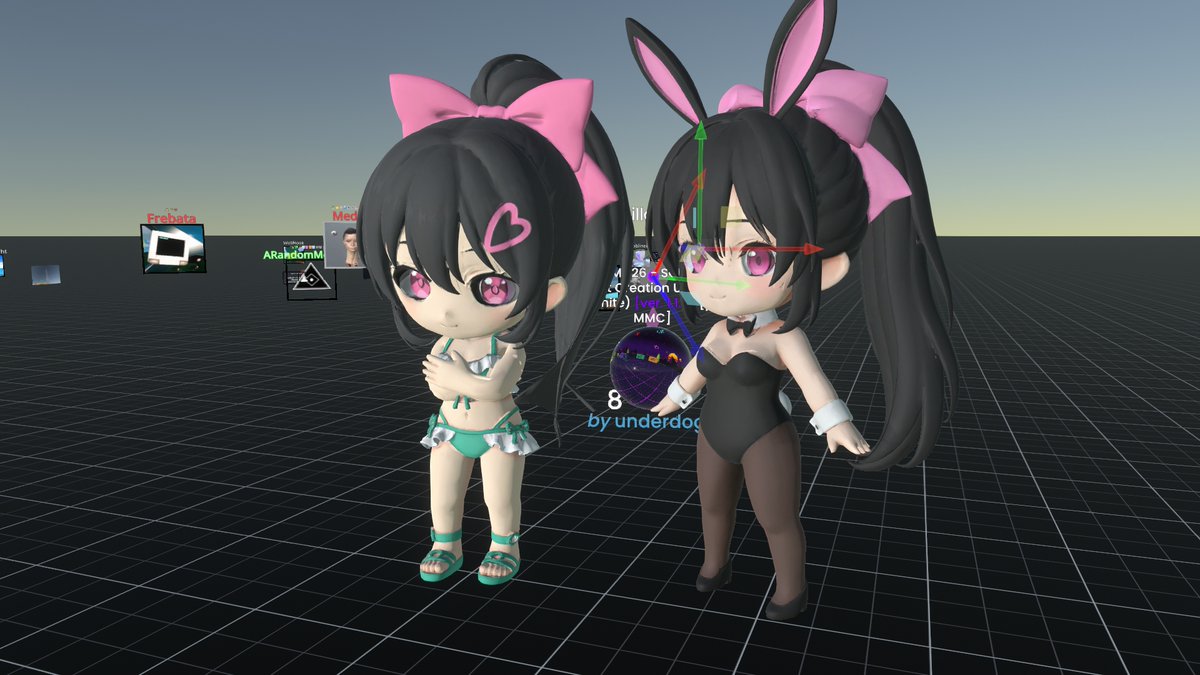 litalita9764629's tweet photo. #CreatorJam #Resonite
本日のテーマはRixxさんが作ったNPC用の会話システムを使う、です。パルスも出せるので仕込んだアニメとかを動かし出すことできます。ちょっと早めにあがったので、みんなにlitalitaねんどろいどを託しておきました。どんなのができるかなぁ。 https://t.co/YZSuKXuYen