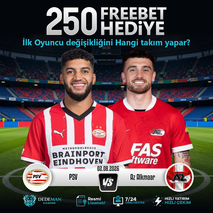 dedemansosyal's tweet photo. 👑 DEDEMANCASİNO Nakit Etkinlik

PSV    🆚   AZ Alkmaar

❓  İlk Oyuncu Değişikliğini Hangi Takım Yapar ❓
2️⃣5️⃣0️⃣₺ Ödüllü Etkinlik

⬆️ Min-Max 1️⃣.0️⃣0️⃣0️⃣₺ Çekim
⬇️Katılım kişi Sayısı Max. 1000 Kişidir!

✍️Etkinlik Katılım Formu : https://t.co/38JDDAoHbk https://t.co/LkMsZzEE7a