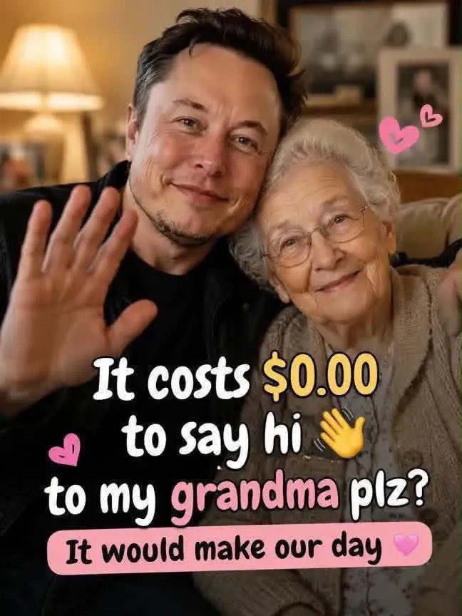 GriffinMuskX71's tweet photo. Say hi to my grandma https://t.co/JWRrh7t4tK