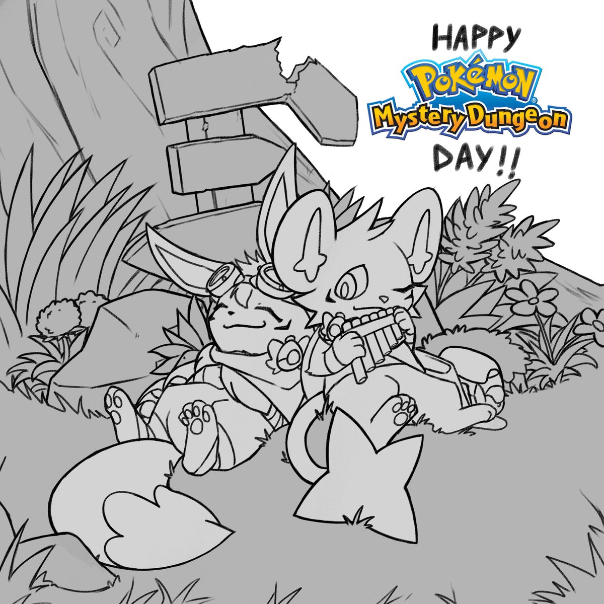 Jimmy0chan's tweet photo. Happy mystery dungeon day!!
Sorry I didn't colored it🥀
#pokemon #MysteryDungeon #pmd https://t.co/A2f81WTBjP