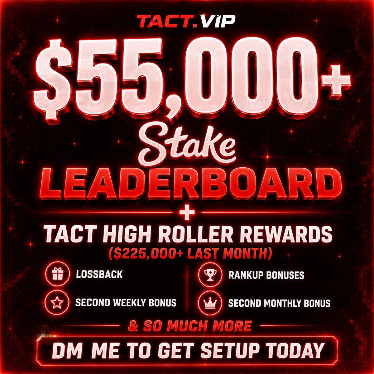 TactBets's tweet photo. It's time for another leaderboard reset for the month of August! The VIP Program includes our $55,000+ Leaderboard for players under code TACT on Stake 💰 

To celebrate our August leaderboard we are doing a giveaway for $250!🎁 (5 winners x $50)

➡️ Like & Retweet
➡️ Follow @TactBets @TactRewards
➡️ Tag a Friend 

📩 DM Me if you want to get setup using code Tact on Stake 
💻 https://t.co/oOkp8nyUbW