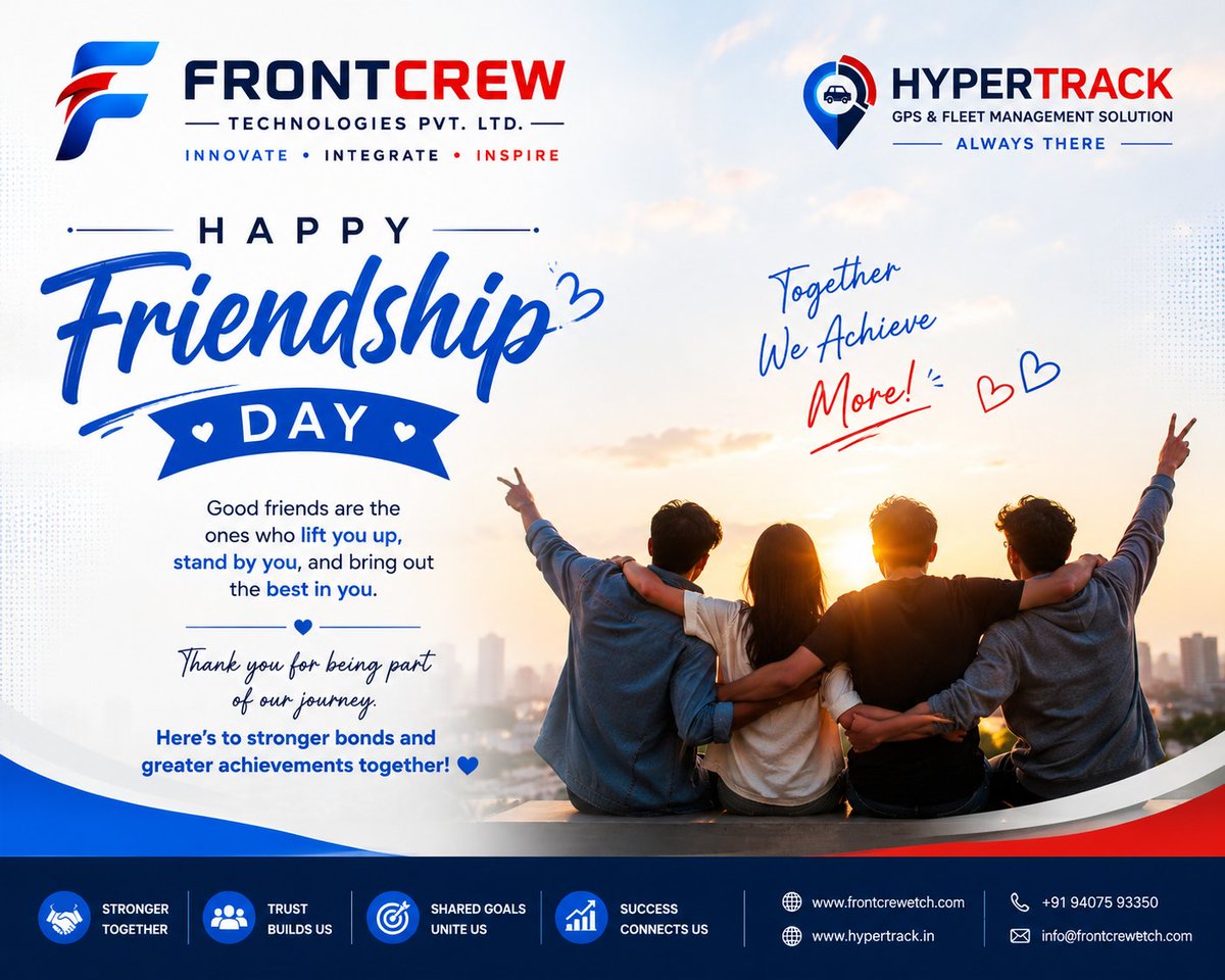 FrontcrewT's tweet photo. 🤝 Great partnerships begin with trust. 
This Friendship Day, we celebrate the connections that inspire innovation, collaboration, and growth. Thank you to our clients, partners, and team for being part of our journey. 💙

Happy Friendship Day!

#FriendshipDay #FrontCrew #IoT #AI https://t.co/8KqBrcoFXf