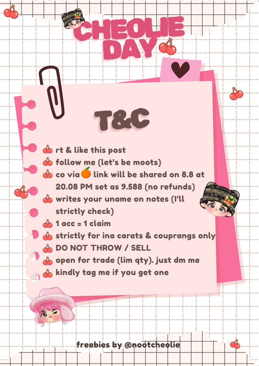 nootcheolie's tweet photo. S.coups birthday freebies 🍒✨
—by @nootcheolie ᯓ★ ⊹ ࣪ ˖

read tnc carefuly 𐔌՞. .՞𐦯 ᡣ𐭩.ᐟ

clicks! clicks! #에스쿱스 

coupranghae 🍒 https://t.co/QN7AJxxmuA
